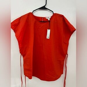 Banana Republic Women's Vivid Red Cap Sleeve Blouse